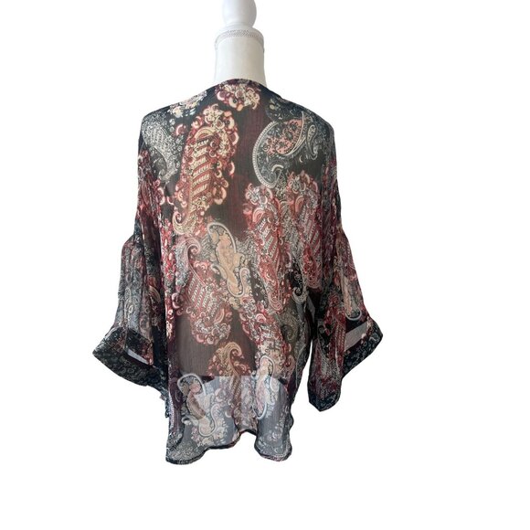 PAISLEY Sheer Kimono Coverup Top One Size - Picture 3 of 5